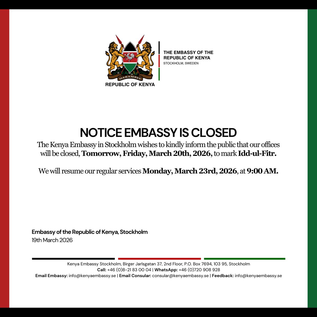 Kenya Embassy SE tweet media
