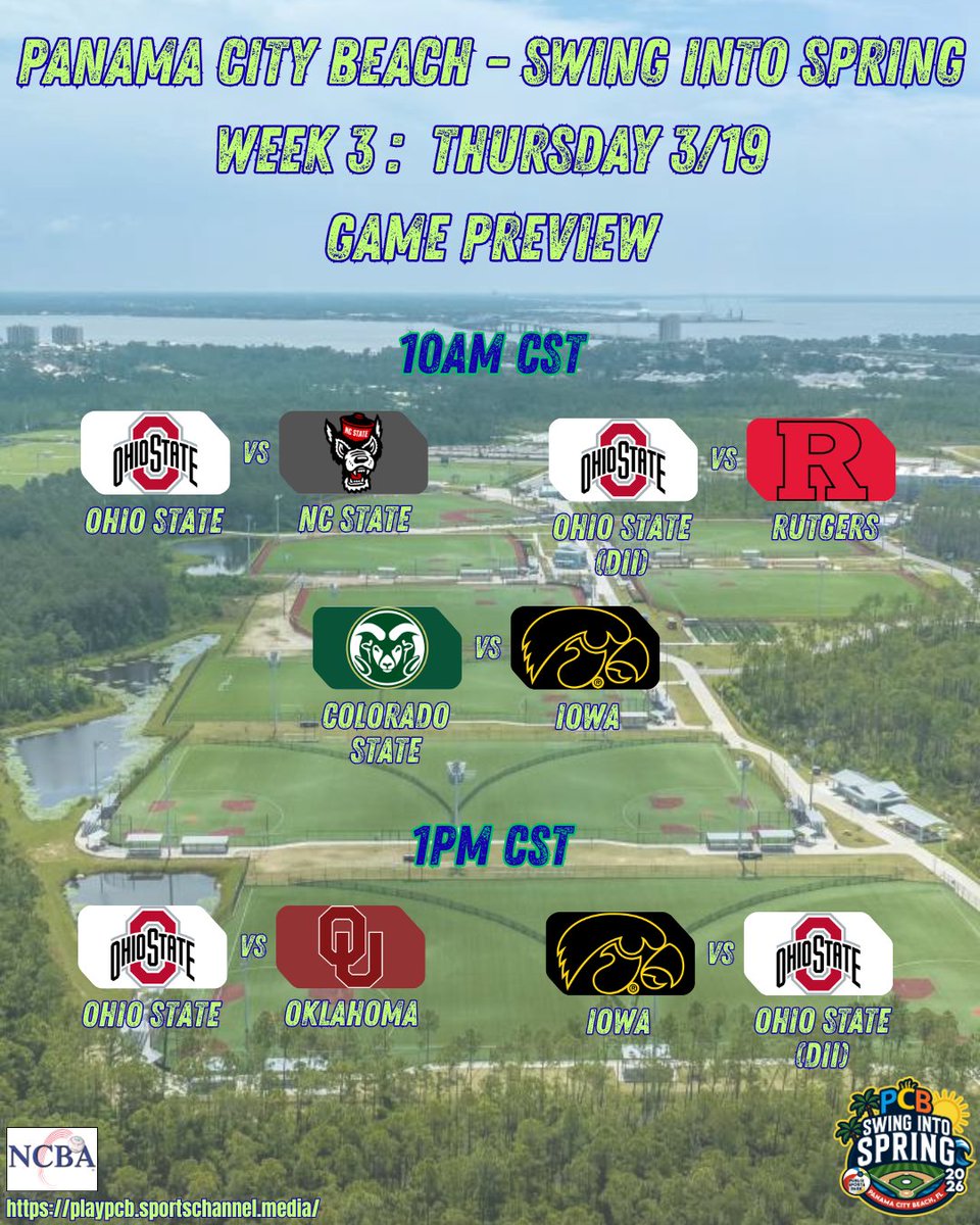 SIS_NCBA_NCSA's tweet photo. The sun and warm weather is back out in PCB with 5 games on the slate today! โพ๐ด
Watch it live:
๐ฅ https://t.co/Dbr159ISXi
#NCBA #ClubBaseball #SwingIntoSpring #PanamaCityBeach #SpringTraining https://t.co/QRufRHaI9w