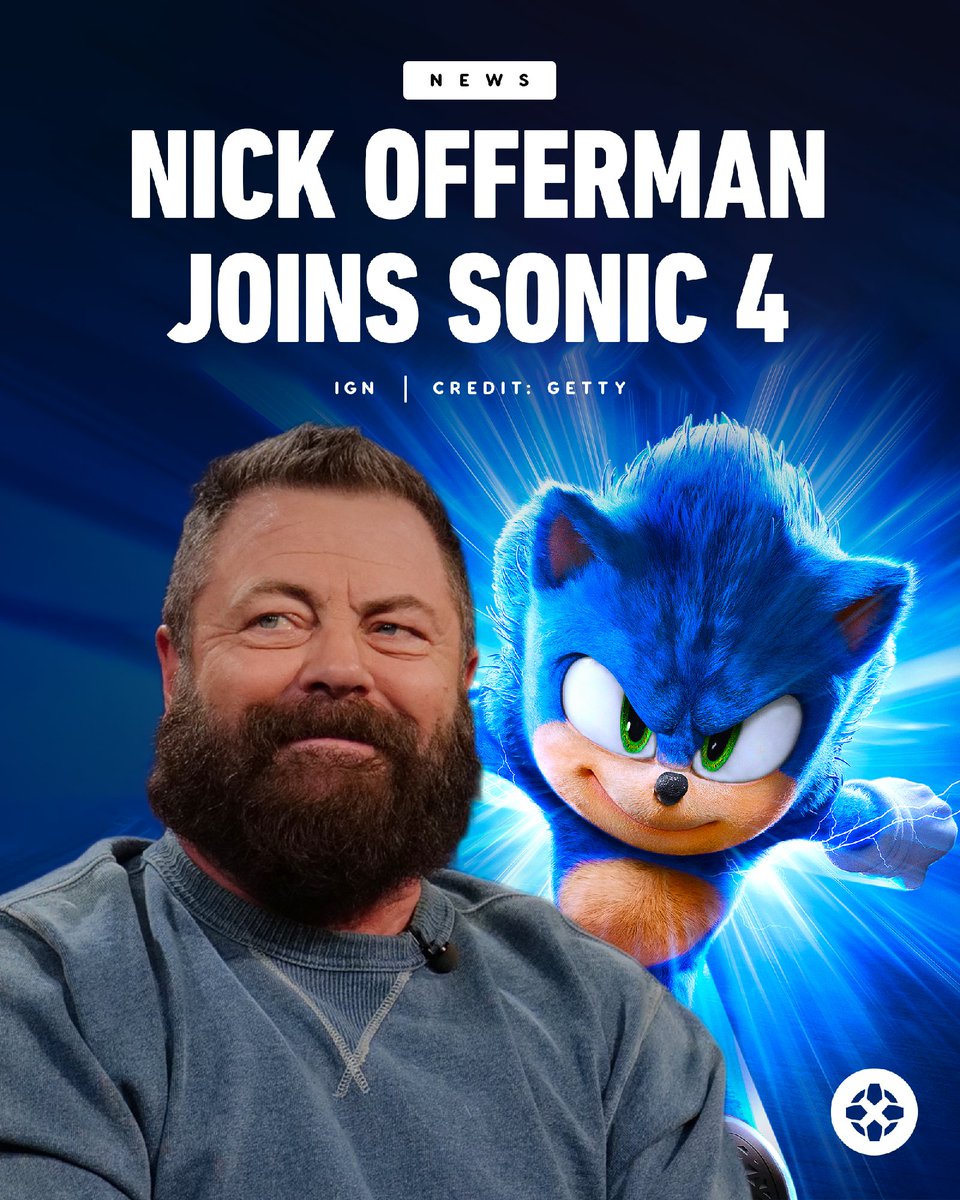 IGN's tweet image. Nick Offerman has joined the cast of Sonic 4. No news on who he'll be playing, but: He'd make a great Big the Cat.