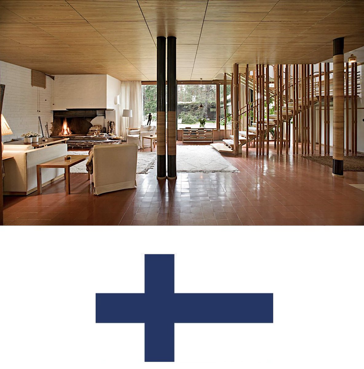 HerveGoube's tweet photo. @alexstubb La somptueuse Villa Maïrea conçue par votre immense architecte Alvar Aalto, retrouvant avec le bois finlandais la chaleur, l'humanité perdue de l'architecture moderne. https://t.co/Ck5sjsb8RN