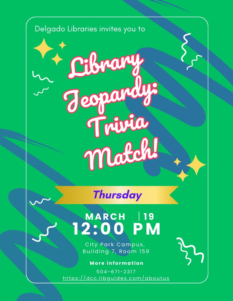 Delgado Library tweet media