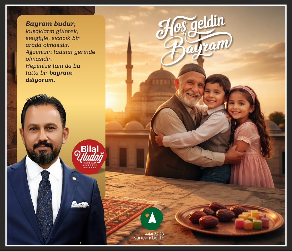 Rahmet, bereket ve paylaşma ayı olan mübarek Ramazan’ı geride bırakırken; bayramın gönüllerimize huzur, sofralarımıza bereket, şehrimize birlik ve kardeşlik getirmesini diliyorum.

Başta Sarıçamlı hemşehrilerim olmak üzere aziz milletimizin ve İslam âleminin Ramazan Bayramı’nı en
