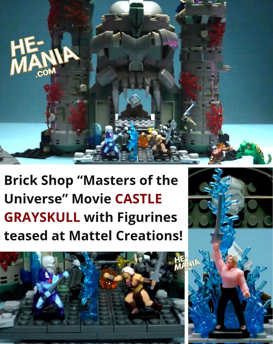 HeManiaOfficial's tweet photo. Brick Shop “Masters of the Universe” Movie CASTLE GRAYSKULL with Figurines teased at Mattel Creations!
Details at He-Mania .com 💥
#MastersoftheUniverse #MOTU #MOTUMovie #BrickShop #Lego #MastersoftheUniverseMovie #Movies #CastleGrayskull https://t.co/3t5SZvBHOa