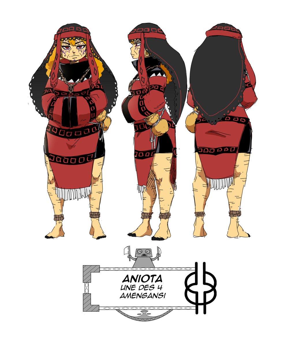 Ceddo971's tweet photo. Aniota la reine des bêtes sauvage, Amengansi(oracle vivant) de la tribu des Kenbwas fait son apparation dans Ojú Miwa.

Que pensez-vous de son design?

Dessin: taliane poaty
Scénario: Ceddo 

#ojúmiwa #afrofantasy #manga #CharacterDesign  #afroart https://t.co/0dVqKuaVPv