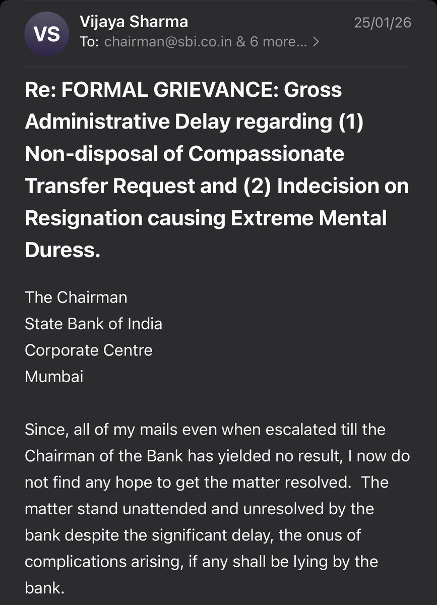 I am no longer requesting. I am demanding.

1. My resignation must be accepted immediately, without further procedural obstruction or delay.

2. A formal inquiry must be initiated against every individual responsible..from 2022 to the present, whose inaction, negligence and