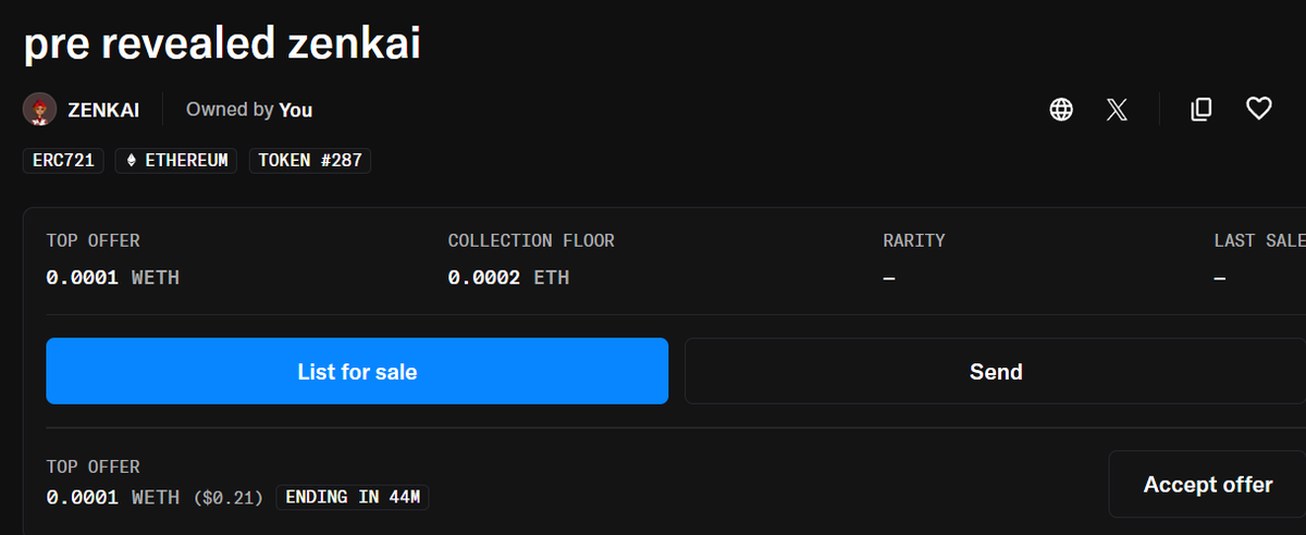 buiukanskii's tweet photo. @zenkai_ETH GTD didn’t even try to sell it https://t.co/F5ZxgGQ6iG