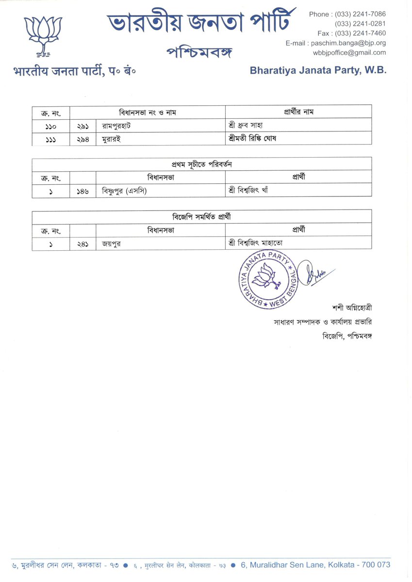 BJP West Bengal tweet media