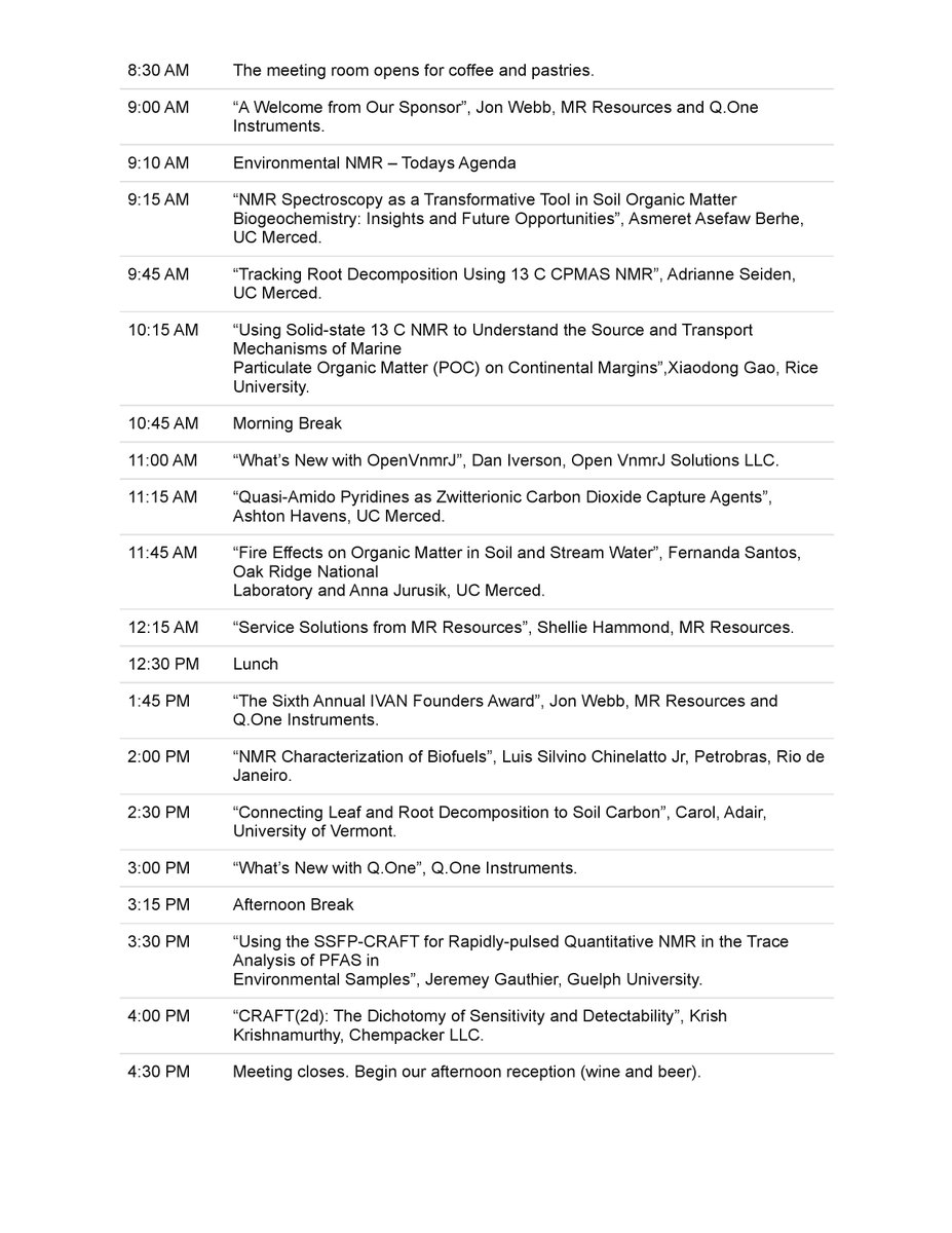 nmr900's tweet image. IVAN NMR Live @ENC_Conf Saturday, April 11, 9 am PDT / noon EDT / 6 pm CEST, in-person / online zoom, the 2026 IVAN user meeting “Environmental NMR”, free to register ivanmr.com/event/ivan-liv… #NMRchat #NMR 🧲