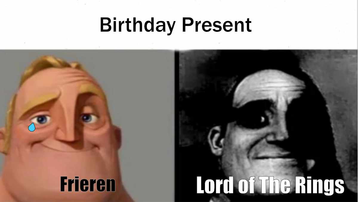 JaneAusten4ever's tweet image. I just noticed while making this meme. Frodo also gets the ring on his birthday. Making it his birthday present as well.