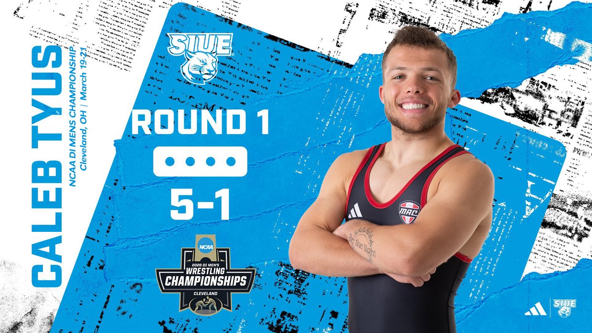 SIUEWrestling's tweet image. Caleb Tyus moves on in the 149 LBS bracket with a 5-1 win! #RollCougs | #RTG