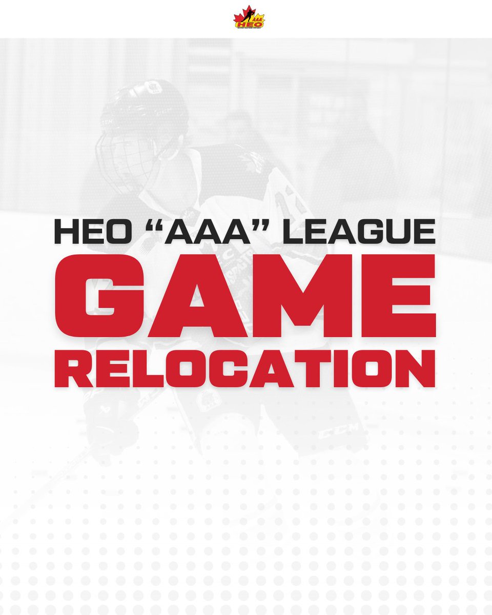 heoaaaleague's tweet photo. 🚨 Venue Update – Tonight’s Game 🚨

Tonight’s matchup between the U16 Ottawa Jr 67s and Eastern Ontario Wild has a location change.

🗓️ Mar 19
⏰ 7:15 PM
📍 Richcraft Sensplex (Canadian Tire)

Be sure to head to the updated rink and catch the action live! 👊 https://t.co/oO0ByrCA0p