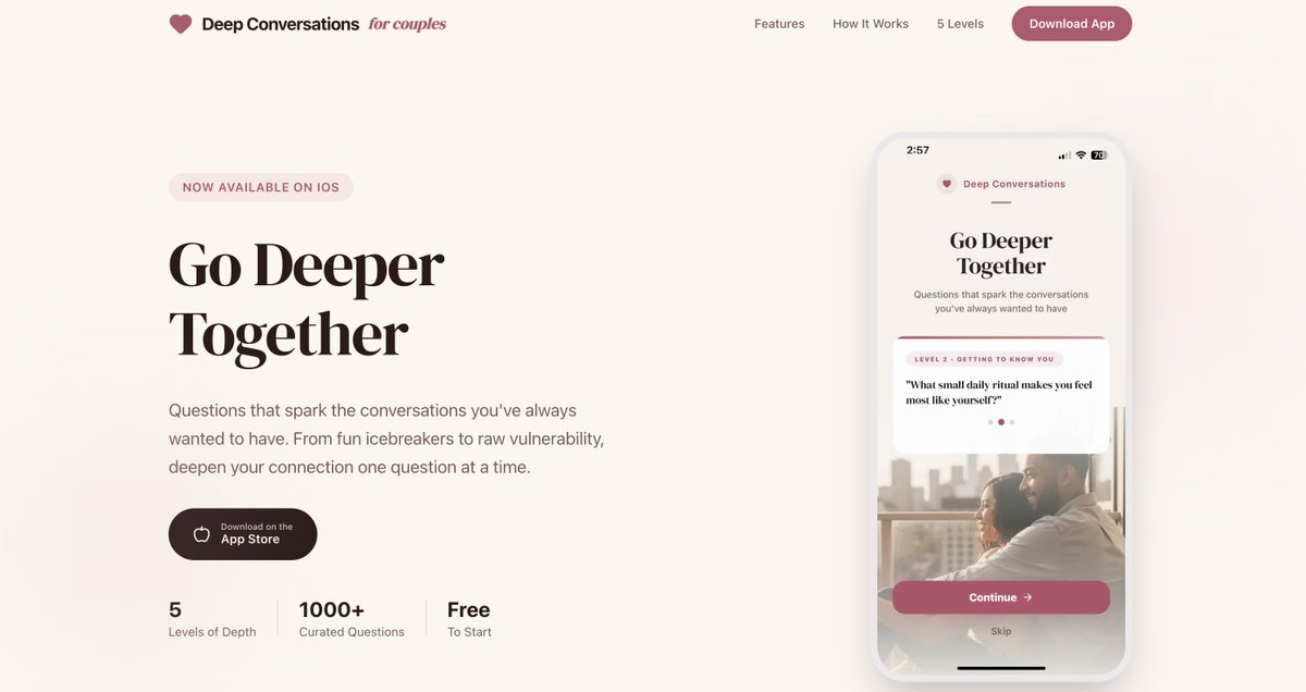 Deep Conversations- An App for Couples tweet media