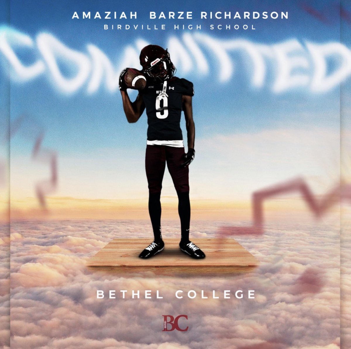 AmaziahBR9's tweet photo. Glad to Announce my 100% COMMITMENT🙏🏾💯 to Bethel College. Thank you God for divine favor and blessings overflowing. 🏆🏆🏆#agtg https://t.co/bcMQmAaVu0