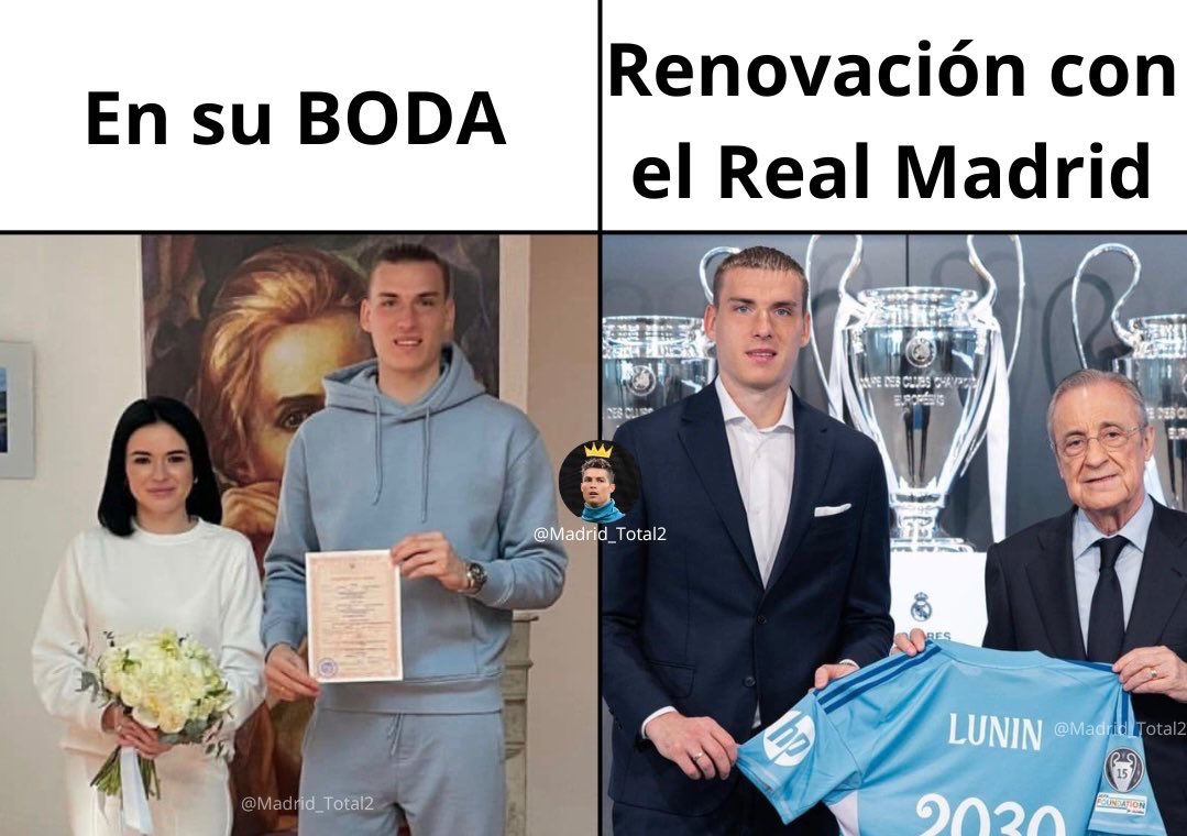 Andriy Lunin es mi ídolo y me representa mucho. 
😂🤍