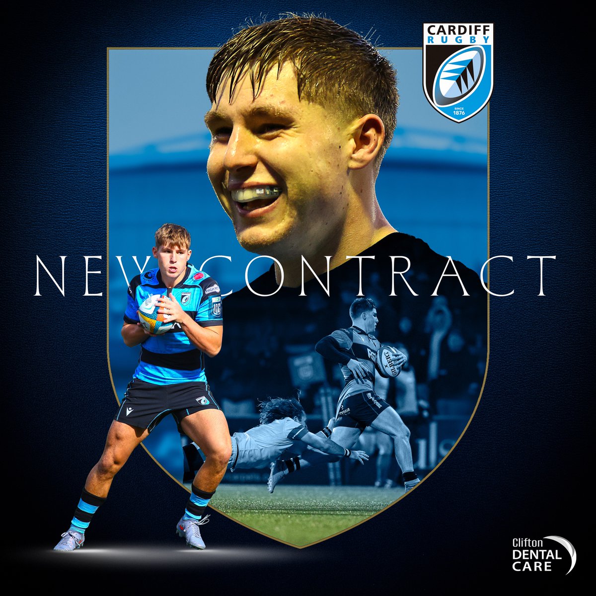 Cardiff_Rugby's tweet photo. Putting a smile on your face this Thursday evening...

Another young gun commits to Blue &amp; Black! #YmlaenCaerdydd 💙🖤 https://t.co/PwhKCxzL1F