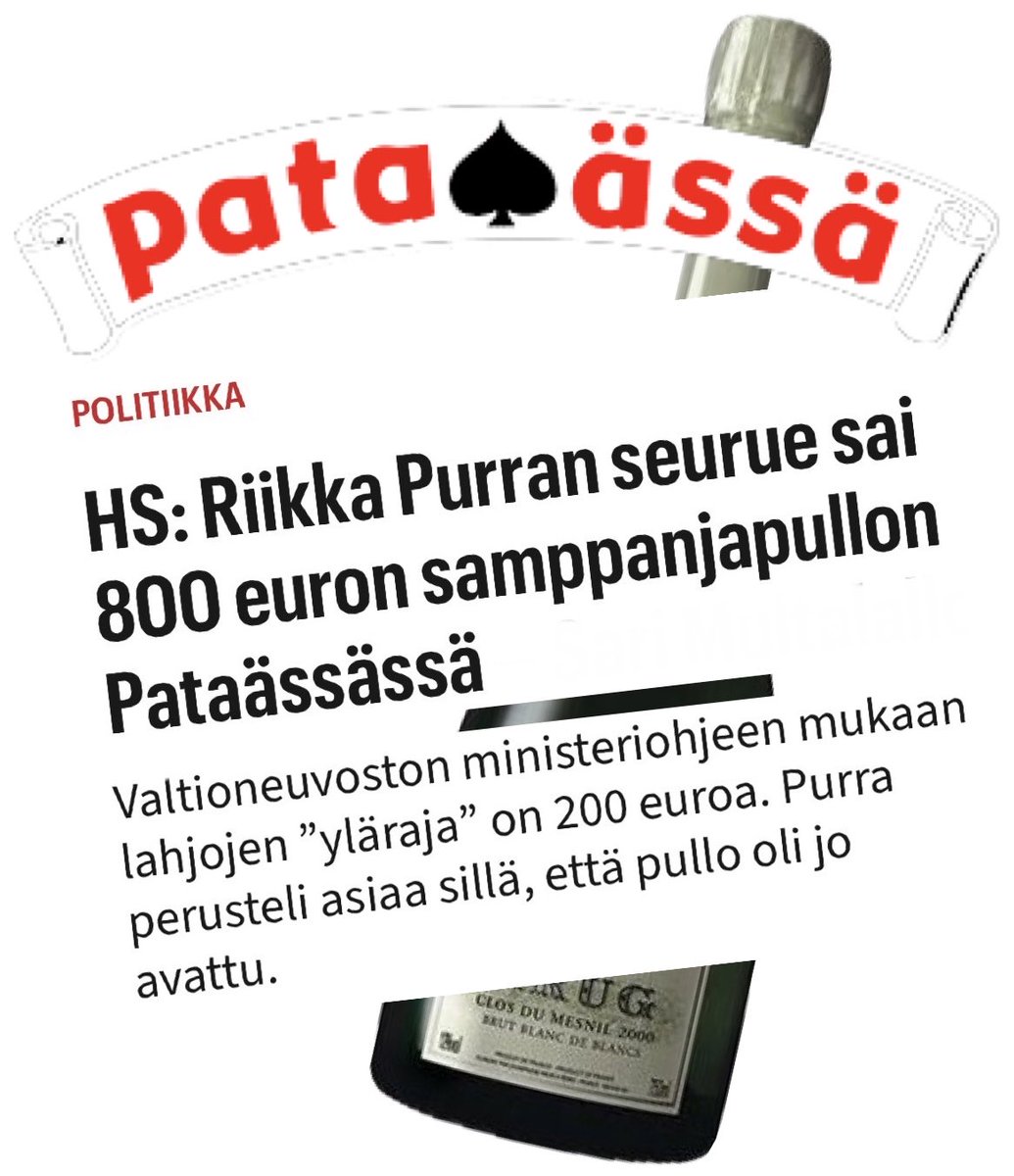 seppo_hanninen's tweet image. Purran saama 800€ skumppapullo korkattuna tai ilman legitimoi hänet ja puolueensa eliittiin kuuluvaksi - ja se on populistipuolueelle pahempi kuin epäilty #korruptio. 

#kansa #eliitti