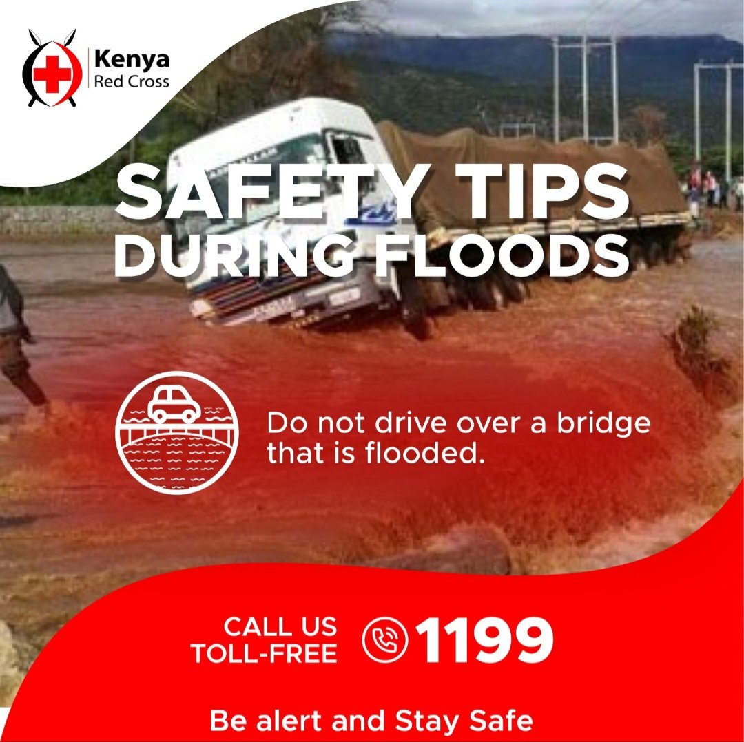 Krcs_NRbBranch's tweet photo. Following the advisory by @MeteoKenya, our specialized team of divers is on standby, ready to respond whenever called upon.

We urge everyone to stay safe during this period.

Avoid walking or driving through floodwaters, keep away from riverbanks, open fields, and trees during storms, and always follow official updates and guidance.

In case of any emergency, call our toll-free number 1199.

Stay alert. Stay safe.