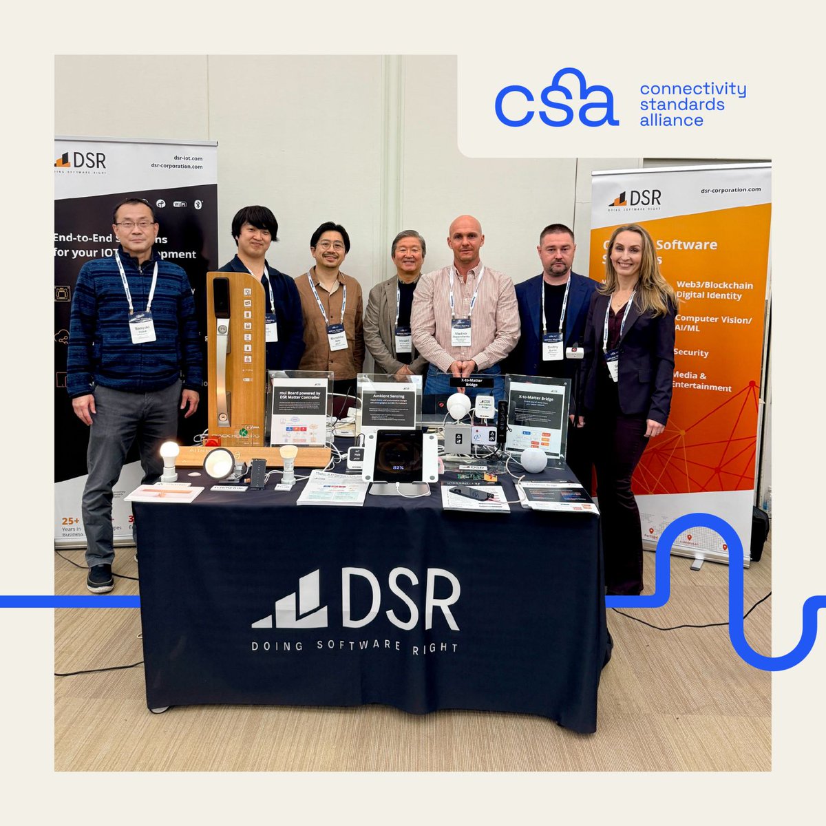 TheRealDSRCorp's tweet photo. This week, the DSR team was in Yokohama, Japan for the @csaiot Member Meeting.

We are thrilled to have engaged with fellow members and exploring innovative updates to Zigbee 4.0, Matter 1.5, Suzi and other CSA technologies.

This particular Alliance Member Meeting is of great significance to DSR, with our office location in Yokohama and extensive IoT development history in Japan. DSR President and Alliance Zigbee Marketing Chair Genie Peshkova, DSR Head of Wireless Systems Vladimir Stepanchenko, and GM of DSR Asia Hiroshi Kamada all attended the Member Meeting.

#DSR #DoingSoftwareRight #CSAIoT #Zigbee #Matter #IoT