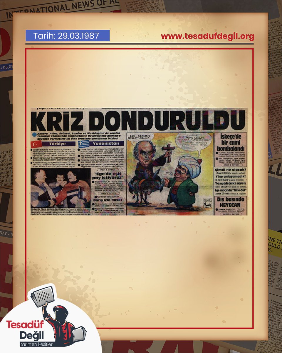 gezgintrk's tweet image. Yıl 1987 Yunanistan İle Kriz Donduruldu.

#1987 #Kriz #Yunanistan #AdalarDenizi