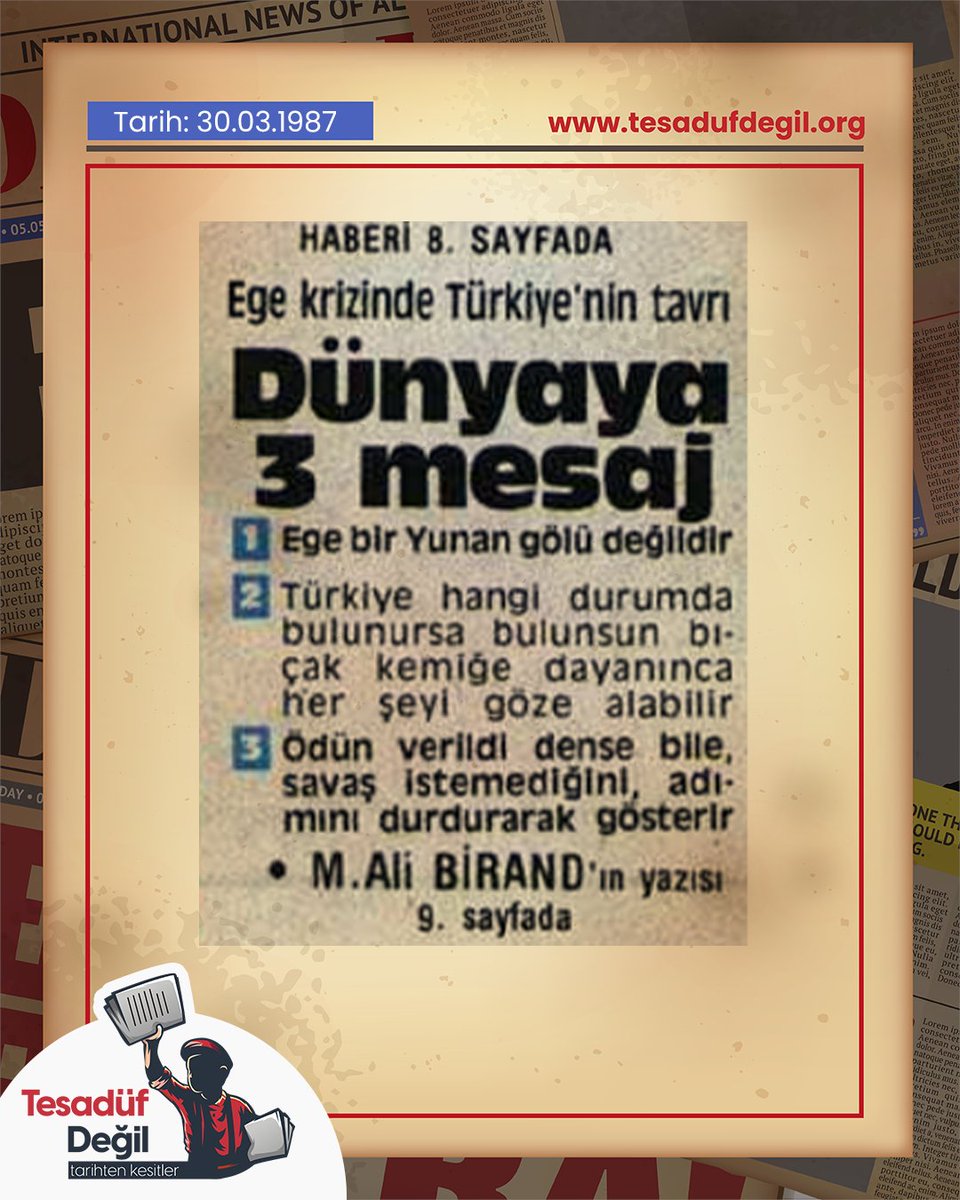 gezgintrk's tweet image. Yıl 1987 Yunanistan İle Kriz Donduruldu.

#1987 #Kriz #Yunanistan #AdalarDenizi