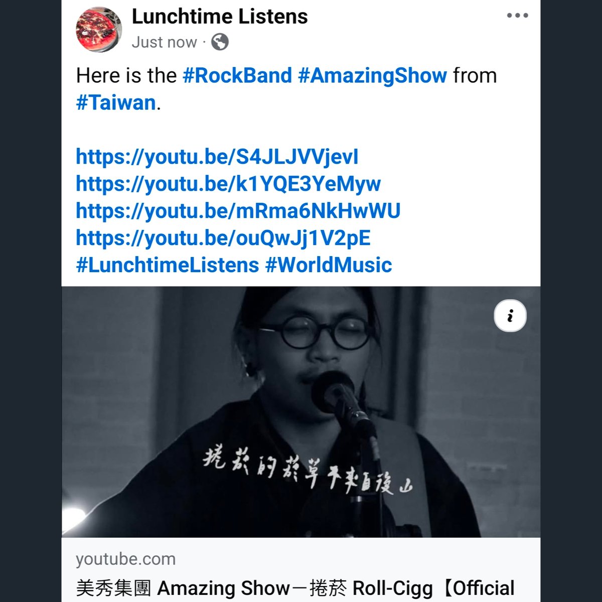 LiamOMaraIV's tweet image. Here is the #RockBand #AmazingShow from #Taiwan.

youtu.be/S4JLJVVjevI
youtu.be/k1YQE3YeMyw
youtu.be/mRma6NkHwWU
youtu.be/ouQwJj1V2pE
#LunchtimeListens #WorldMusic
