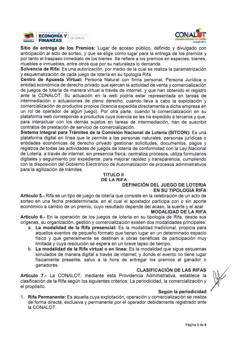 Conalot_ve's tweet photo. #ATENCIÓN || Providencia N° CONALOT/P/2025-001 de fecha 02 de octubre de 2025 para el control de rifas.

#19Mar 
#Conalot 
#Prividencia https://t.co/NIdeSljpPA