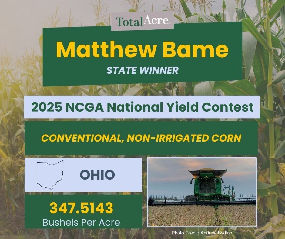 dowdycrop's tweet photo. Congratulations to Total Acre member Matthew Bame on an incredible performance in the 2025 NCGA National Yield Contest! 🌽
We’re proud to have growers like Matthew in our group, who continue to raise the bar and push what’s possible.
#TotalAcre #UnlockYourPotential https://t.co/b5b2QaBMDZ
