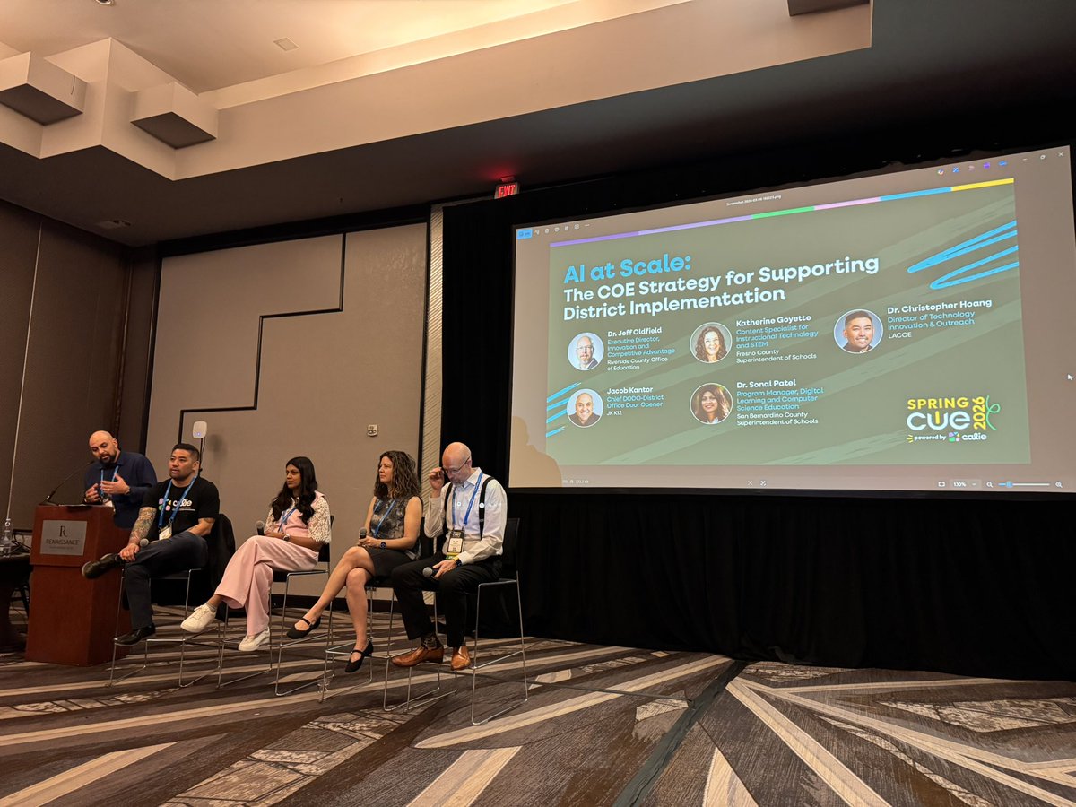 HansTullmann's tweet image. “If you are building lessons that are deeply disengaging, AI can help you do that faster” 
Dr. Jeff Oldfield
#SpringCUE @joincalie @DrSonal_EDU