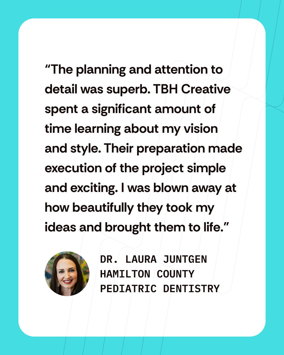 tbhcreative's tweet photo. Hamilton County Pediatric Dentistry
Website strategy, design, development, content, photography, and custom illustration

Launched 2025 → https://t.co/l8fkUlLfsB https://t.co/UZ3dw3aGDO