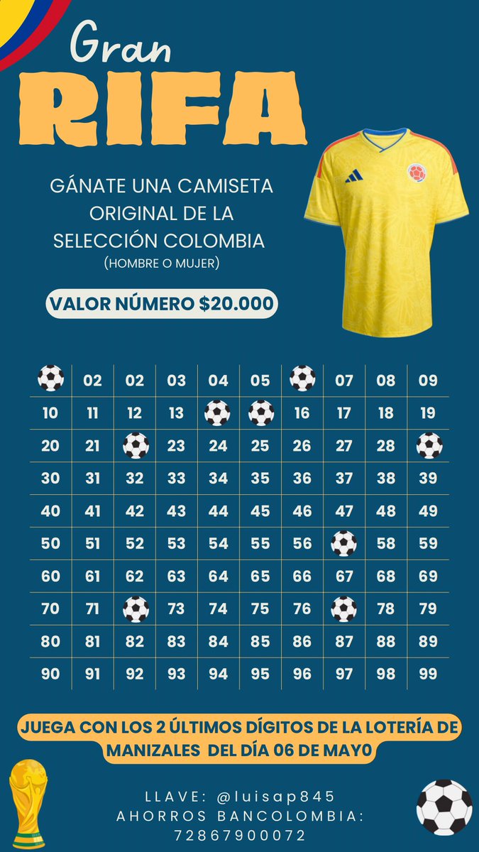 hola a todos los que m siguen por aquí y me leen
estoy haciendo una rifa de una camiseta de la selección, o el dinero si así lo prefieren (400k)
les agradezco mucho si me compran o si comparten 💋💋