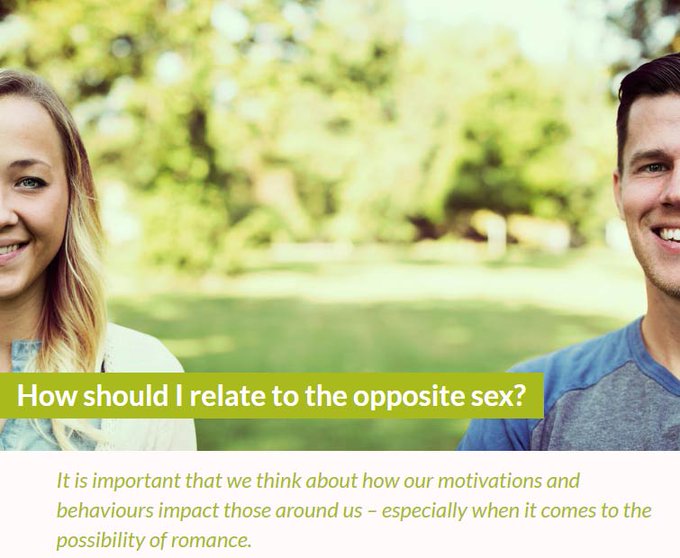 Men and women are different, and sometimes it can be hard to know how to relate to the opposite sex. The Bible teaches how people, especially Christians, must relate in a way that honours God and respects others as made in His image. bit.ly/2ZU3pES
