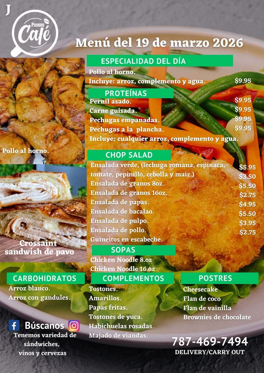 PaseosCafe's tweet photo. Buenos días! Mwnu de hoy, jueves 19 de marzo https://t.co/DREEyUj2SM