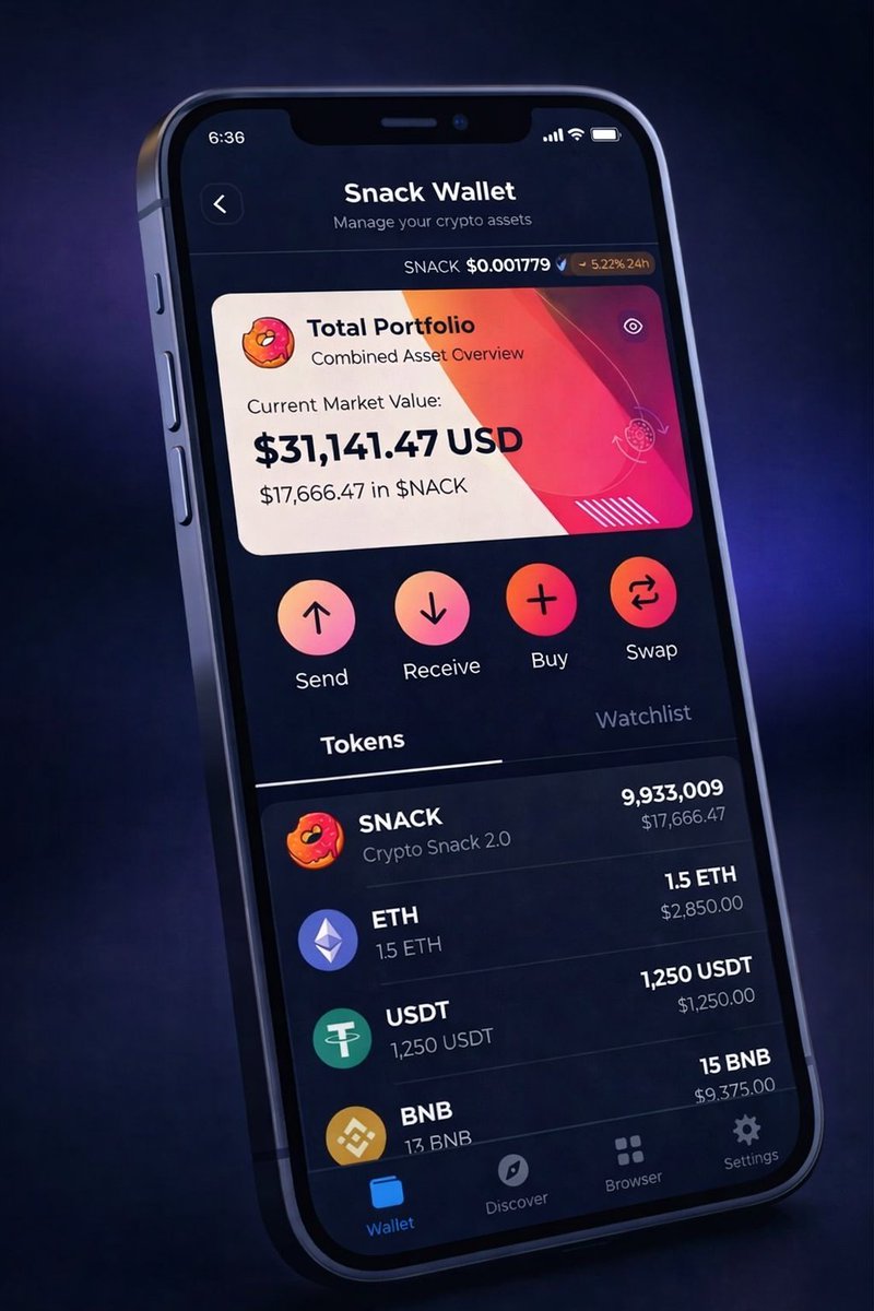 The $SNACK App Is Coming – And It’s Going To Change Everything 🍩🚀

Here’s an early look at the Snack Wallet 👀

We’re eliminating all the usual crypto headaches and making adoption actually simple:

• Dead-simple wallet setup for everyone  
• Send &amp; receive $SNACK instantly