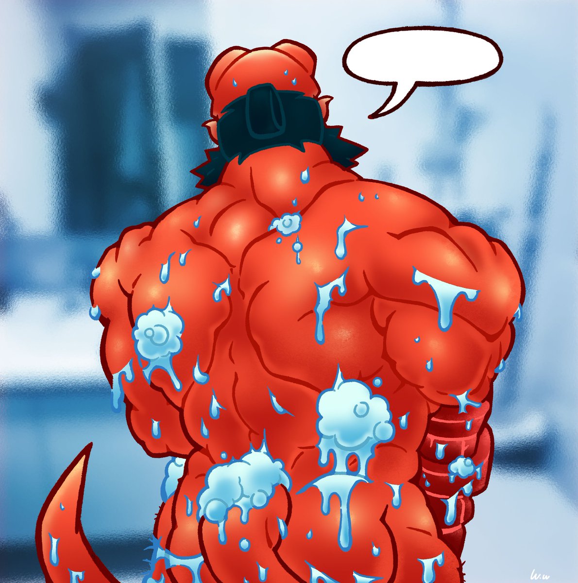 POV: Cornering Hellboy in Bathroom.

#hellboy