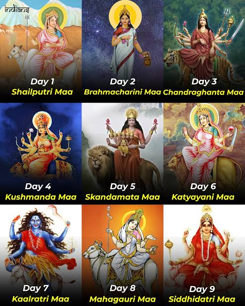 _TheSanatani's tweet photo. The 9 Forms of Maa Durga and Their Inner Meaning... 🙏

The Shakta traditions describe nine forms of Maa Durga worshipped during Navratri... These are not just deities… they represent stages of inner evolution.

> Maa Shailaputri… the daughter of the mountain
> Represents grounding, stability, and the beginning of the spiritual path

> Maa Brahmacharini… the seeker in austerity
> Symbolises discipline, tapas, and unwavering focus

> Maa Chandraghanta… the warrior form
> Represents courage, alertness, and readiness to face inner conflict

> Maa Kushmanda… the creator of the cosmic egg
> Symbolises inner radiance and the power of creation

> Maa Skandamata… the nurturing mother
> Represents compassion, protection, and selfless care

> Maa Katyayani… the fierce protector
> Symbolises strength, determination, and righteous action

> Maa Kalaratri… the destroyer of darkness
> Represents facing fear, ignorance, and inner shadows

> Maa Mahagauri… the purified and radiant form
> Symbolises inner cleansing, peace, and renewal

> Maa Siddhidatri… the giver of spiritual perfection
> Represents fulfillment, wisdom, and realization

👉 These nine forms reflect the journey from grounding to ultimate realization

What appears as devotion to Maa... is also a path of psychological and spiritual evolution.

Jai Mata Di 🙏
Happy Chaitra Navratri 🙏

👉 Follow @_TheSanatani for more timeless wisdom of Sanatana Dharma.

👉 Join me on Telegram for all the Archives: https://t.co/NIElWWIHwg