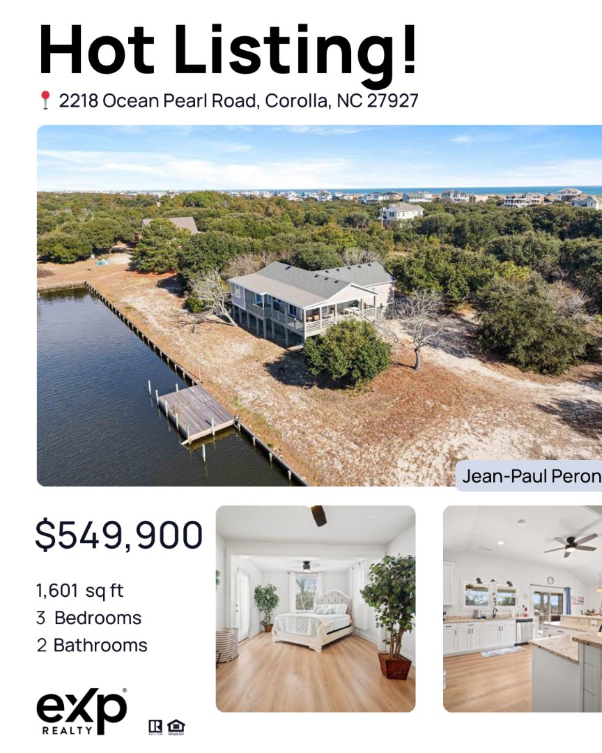 🚨 HOT Listing Alert!

📍 2218 Ocean Pearl Road, Corolla, NC 27927

📲 Don’t wait — Carova properties move fast!
🔗 Full Details: myre.io/0Y9u7grbMovt
🌐 View More Properties: corollahousesforsale.com
🔴Full YouTube Tour: youtu.be/s9mxOCaGA9I

👤 Listed by Jean-Paul Peron