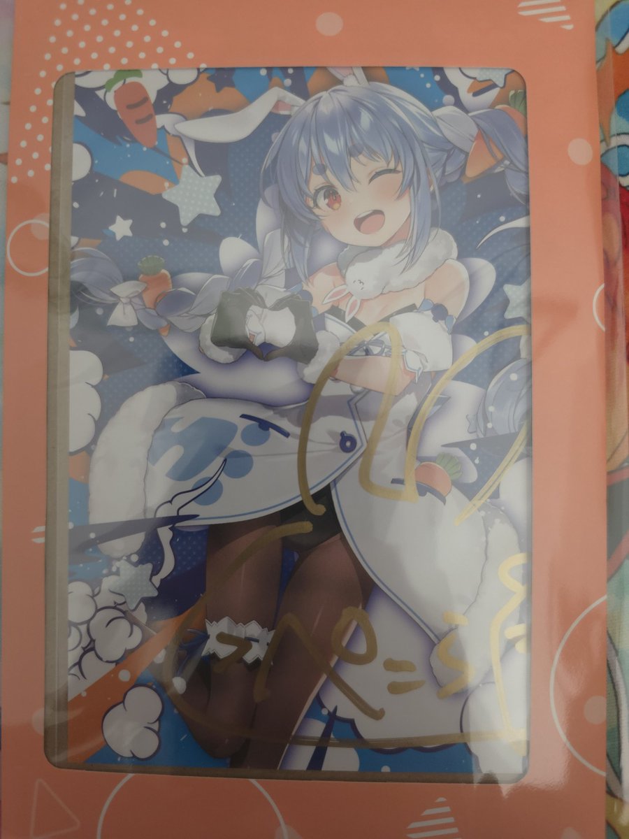 Woratuil's tweet photo. Just got my Usada Pekora 6th Annivesary merch #野うさぎ同盟 https://t.co/kQRCZOzOJI