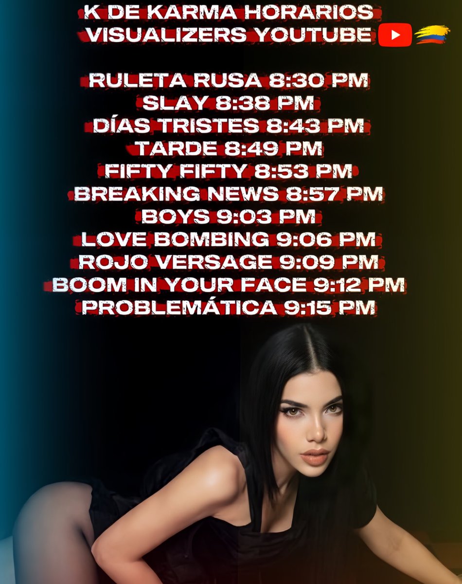 keniaoscool's tweet photo. Horarios Visualizers K De Karma
 En YouTube🦂🚨
Hora (COL)🇨🇴 https://t.co/FGK321VQ0o