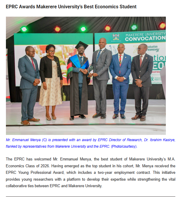 EPRC_official's tweet photo. Checkout @EPRC_official newsletter for February 2026 for updates on our activities and analyses on the Ugandan economy: https://t.co/BcTnPrJIAn https://t.co/F86R9H0xxb