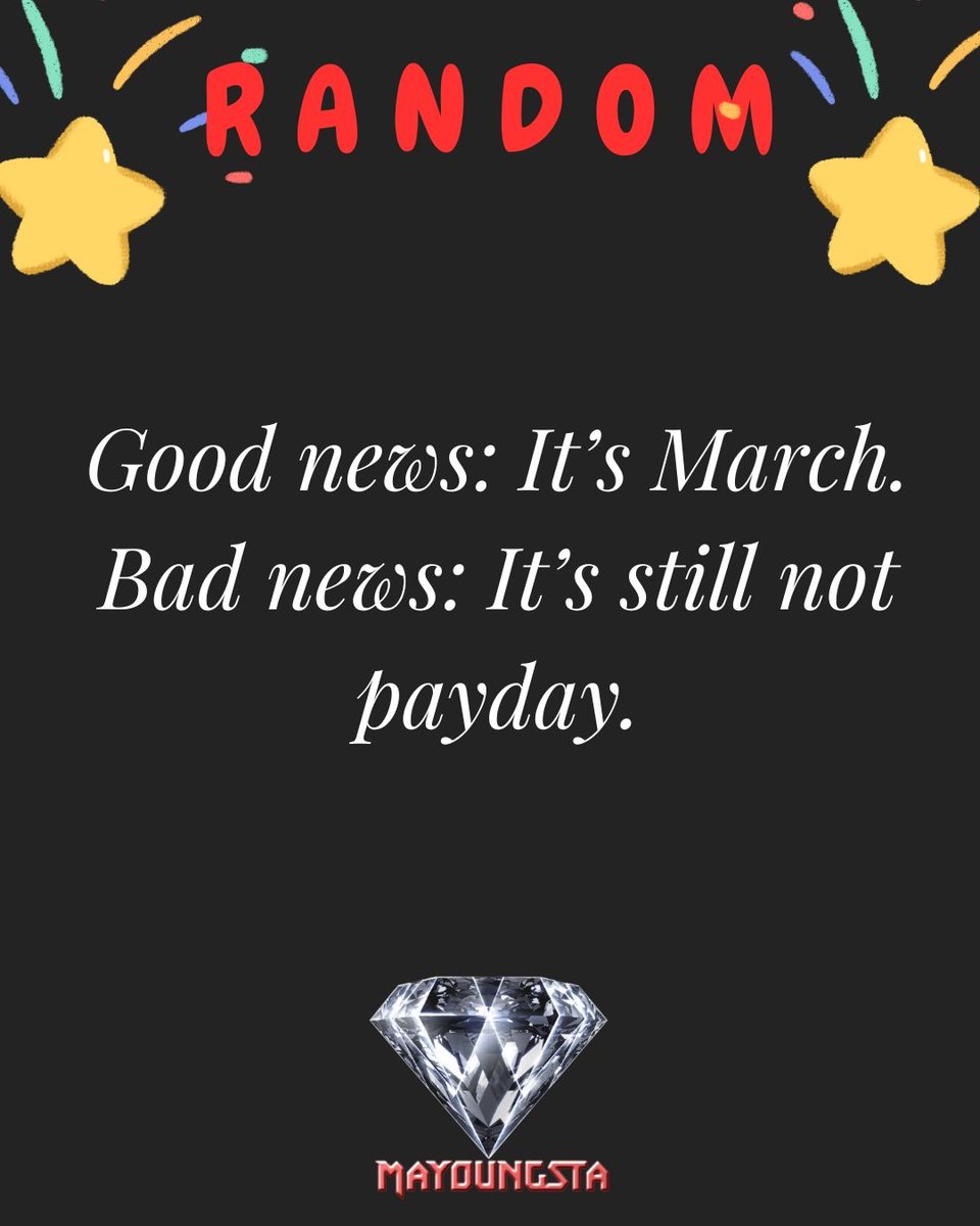 mayoungsta94's tweet image. Good news: It’s March. Bad news: It’s still not payday.

#StillWaiting #FunnyBrokeLife #MarchUpdates #Help #LOLProblems