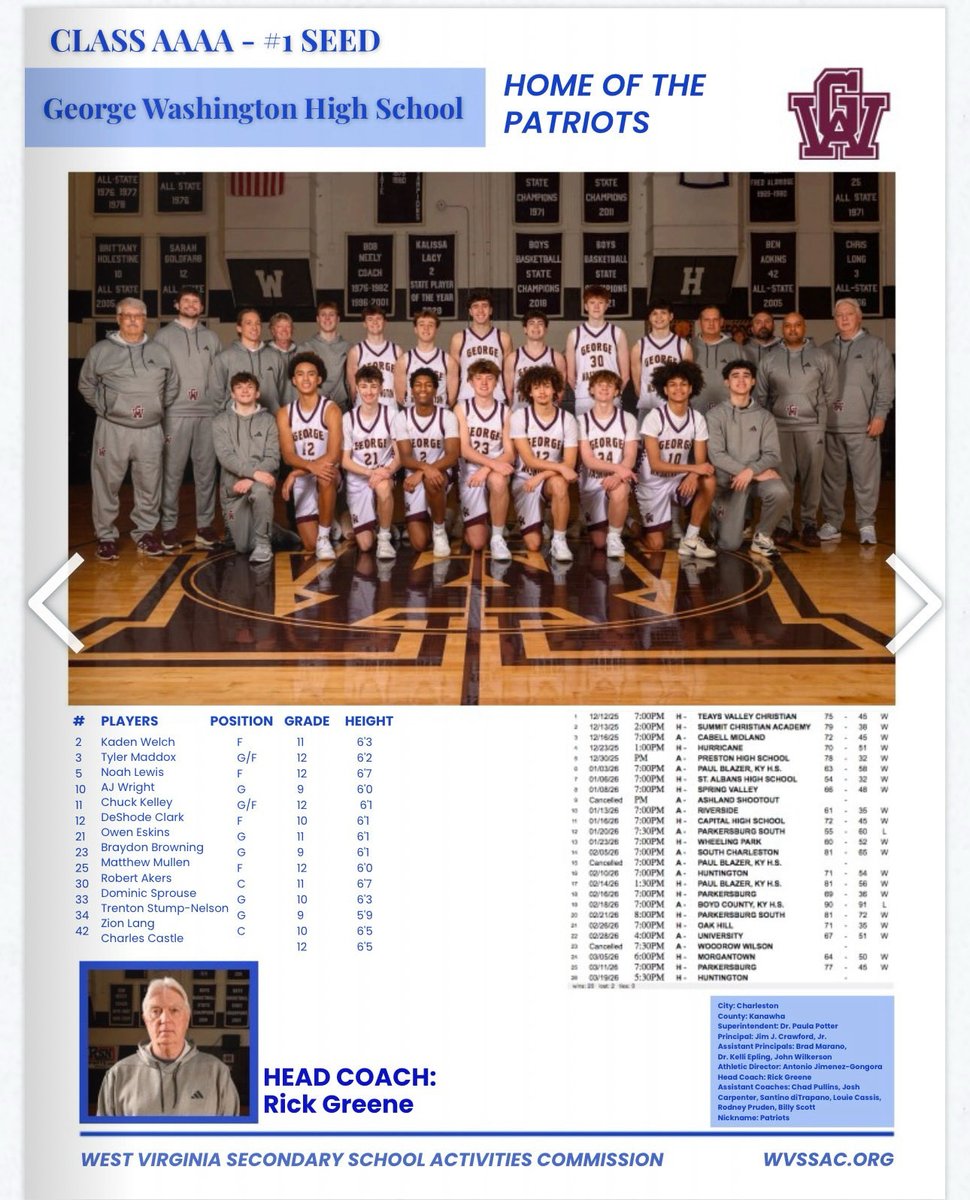 George Washington HS Basketball tweet media