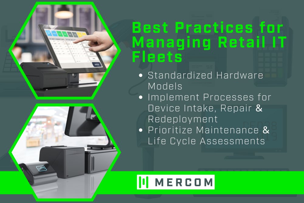 POSrepair's tweet photo. Retailers managing large IT fleets succeed with proven strategies.
✅ Standardize hardware models
✅ Create clear intake, repair, and redeployment processes
✅ Prioritize maintenance and lifecycle assessments
#Mercom helps keep IT fleets running efficiently. https://t.co/jMaGg0rV1U