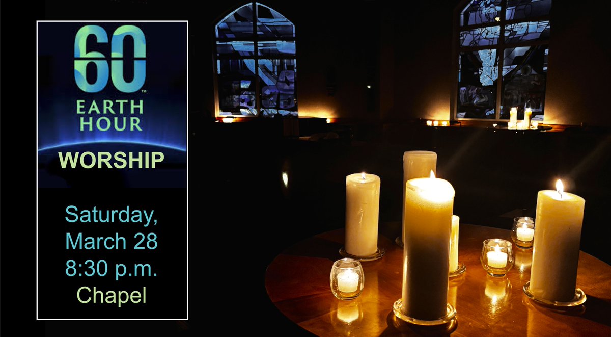 Save the date! Earth Hour is an annual observance of 60 minutes of abstinence from using electricity to remind us of our stewardship of the earth and the impact of light pollution and other types of pollution.