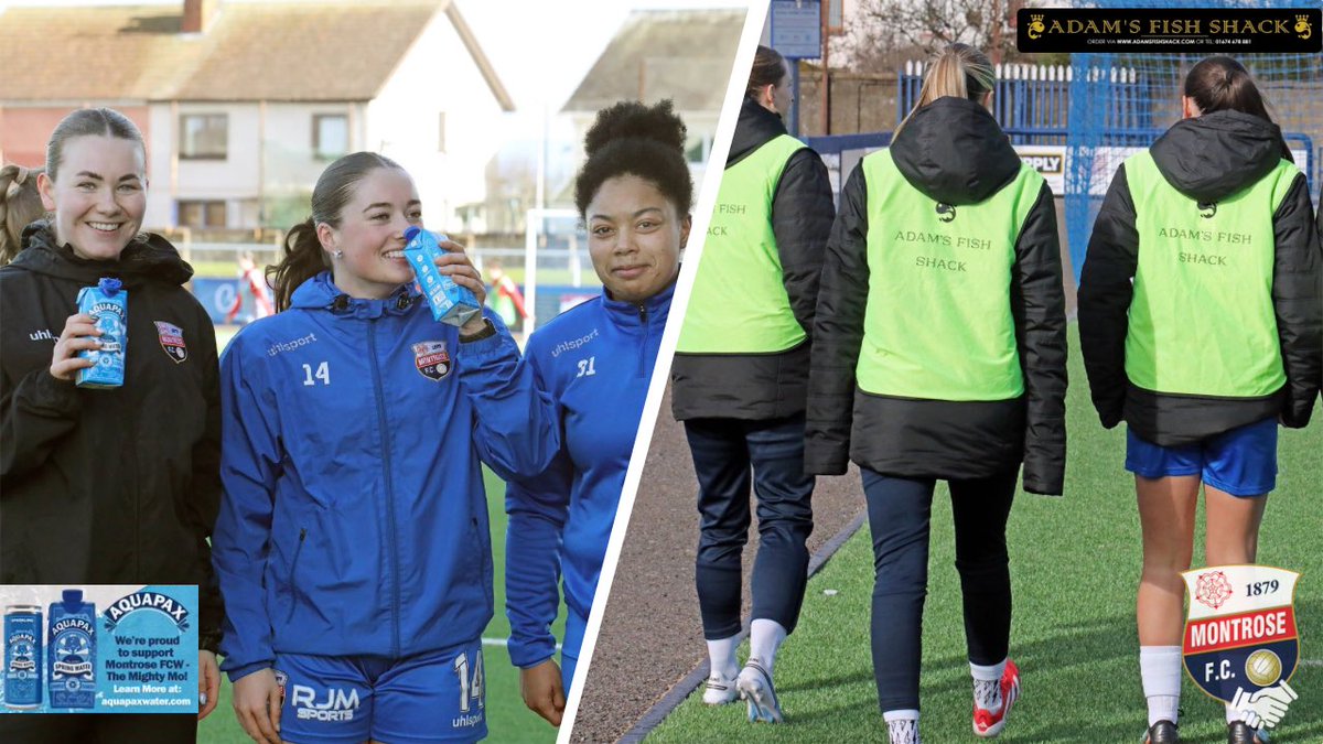 MontroseFCW's tweet photo. Appreciating our sponsors every step of the way… 🤝 

A shoutout to our Hydration Sponsor Aquapax - keeping the squad fuelled and ready and our Sub Jacket Sponsor Adam’s Fish Shack keeping the team looking sharp on the sidelines! 

Thank you once again for your support! https://t.co/uhn0sigSUu
