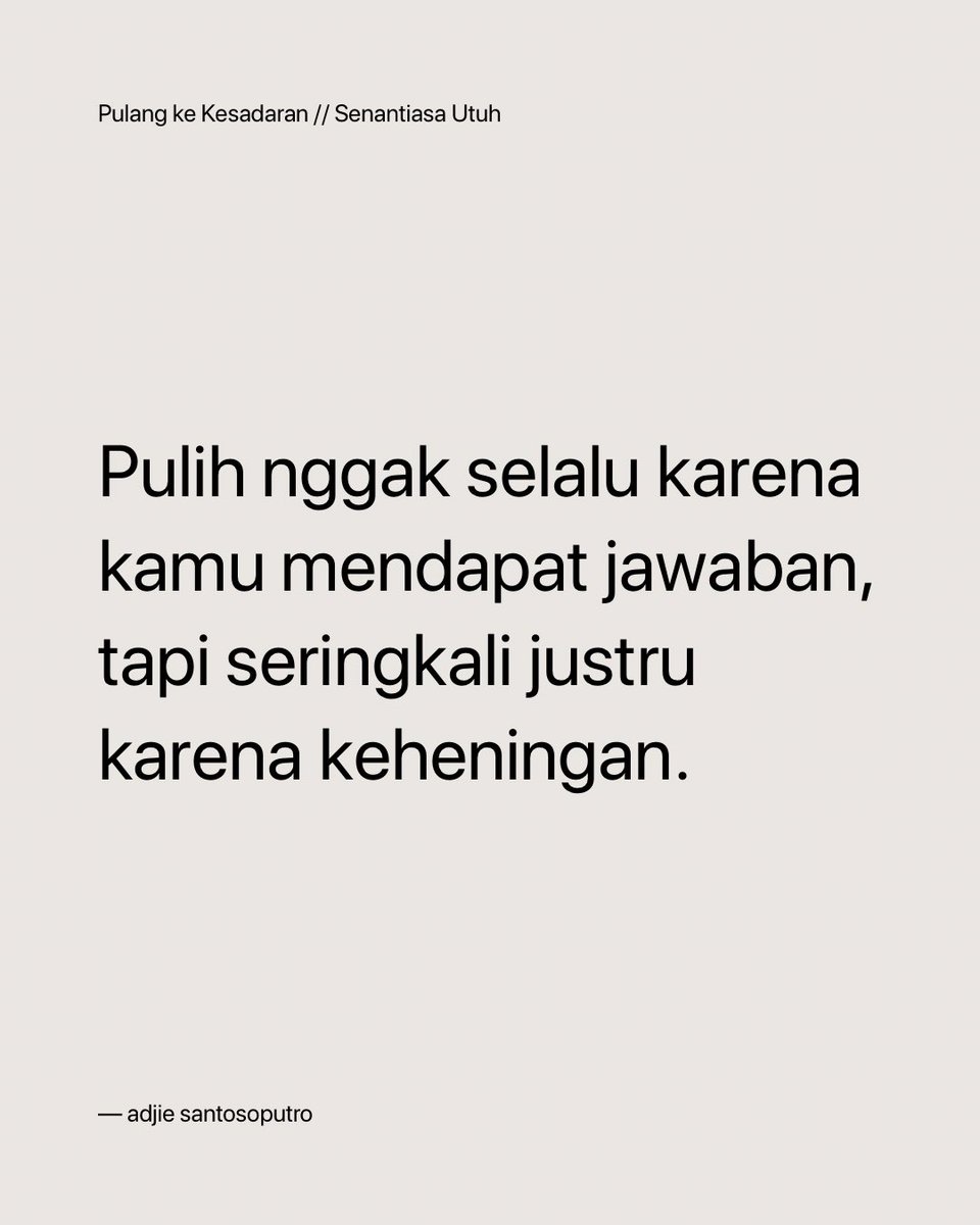 Maksudnya gimana?

Hari ini, hari raya Nyepi. Saya tergerak nulis perihal keheningan. Silence. Berasal dari pertanyaan:

Kenapa justru keheningan yang bisa memulihkan?

Karena kita semakin terluka, semakin menderita itu bukan semata karena kenyataan yang terjadi.

Tapi lebih
