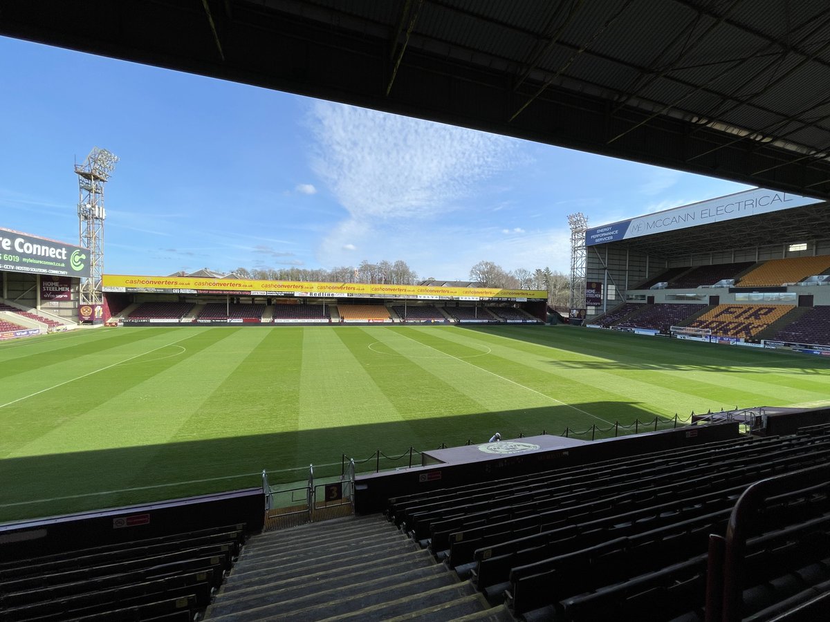 TheWellSociety's tweet photo. Fir Park looking magnificent in the spring sunshine today. Pitch looking good for Motherwell v Hibs on Saturday https://t.co/QiTSPM0ah2