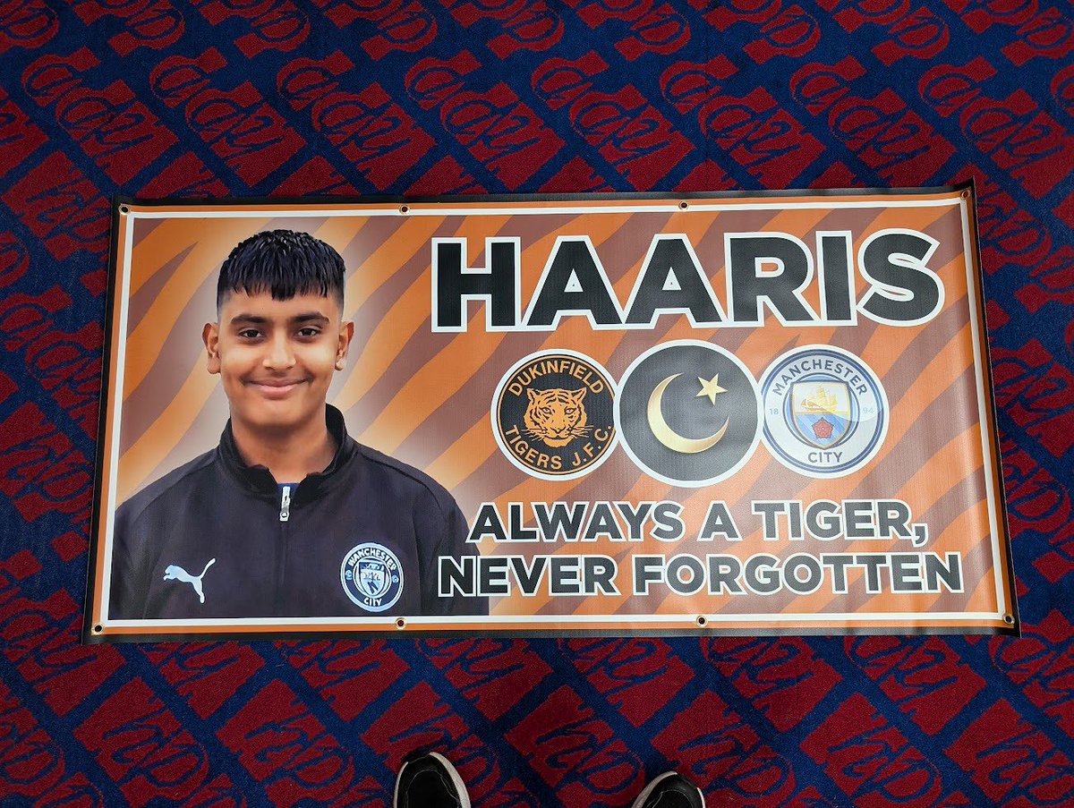 Banner is ready for Sunday.. 13th minute blues for Haaris! 👏🏼👏🏼👏🏼🩵🩵🩵