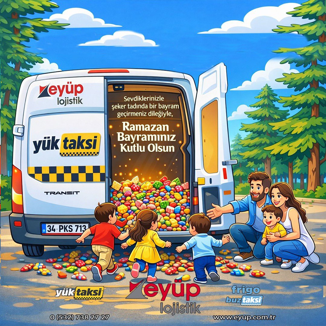 Sevdiklerinizle beraber şeker tadında bir bayram geçirmeniz dileklerimizle…
- İYİ BAYRAMLAR-

#eyüplojistik #yüktaksi #ramazanbayramı #bayram #buztaksi