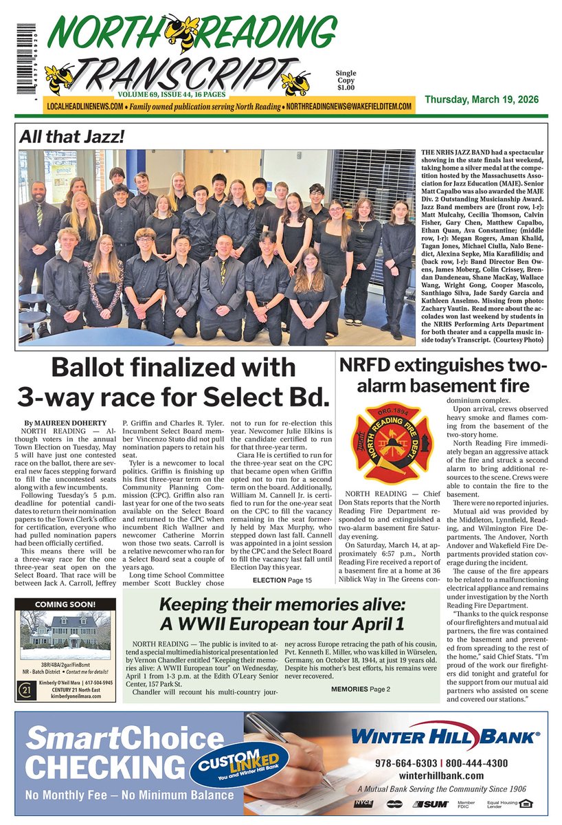 North Reading Transcript tweet media