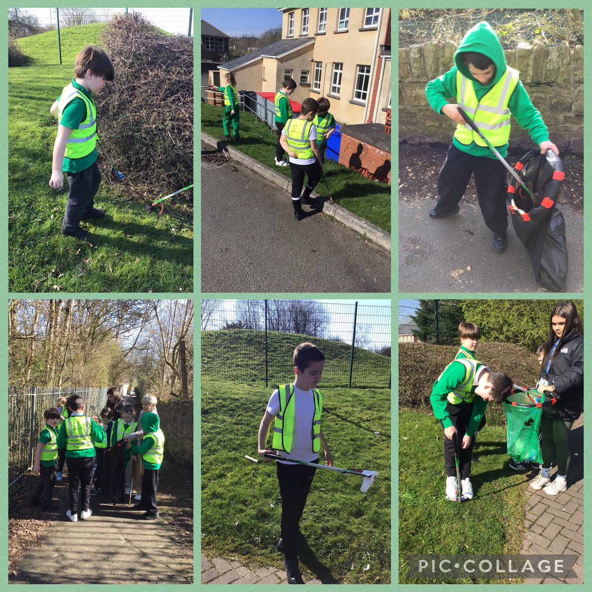 glanhowyprimary's tweet photo. #YGarn took part in the #GreatBigSchoolClean2026 this afternoon! 🗑️We went around our school environment and our local area collecting litter and helping keep our environment clean! 🌎 #SpringCleanCymru #LitterHeros https://t.co/P4nfLO0ZWw